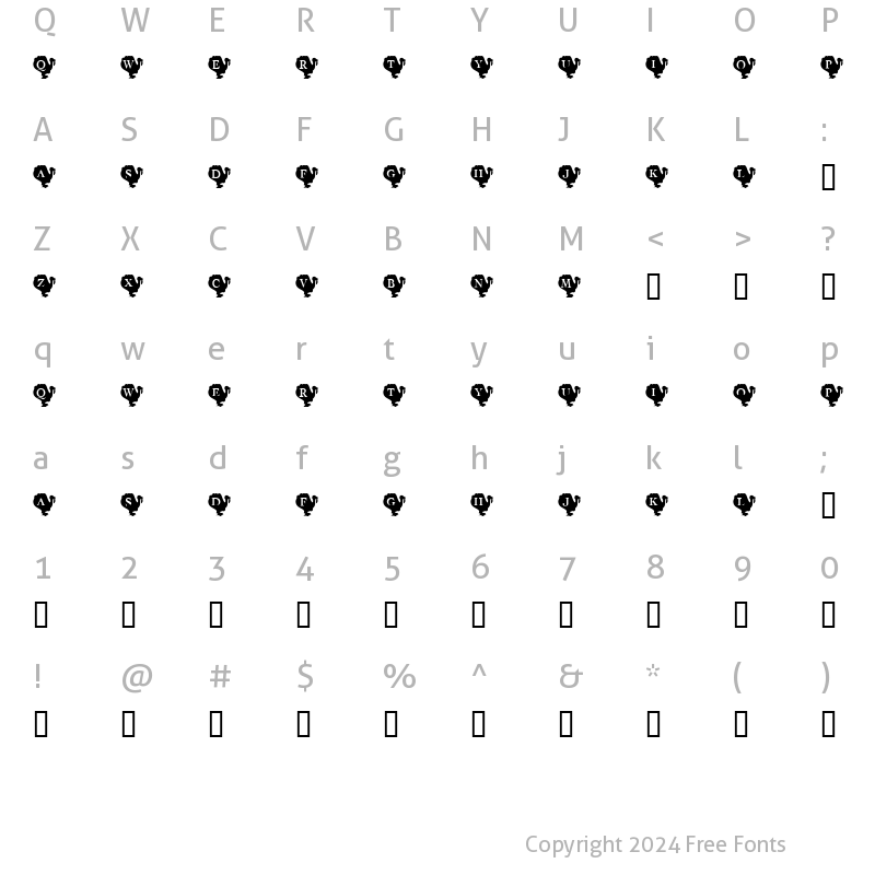 Character Map of KR Turkey Time Regular