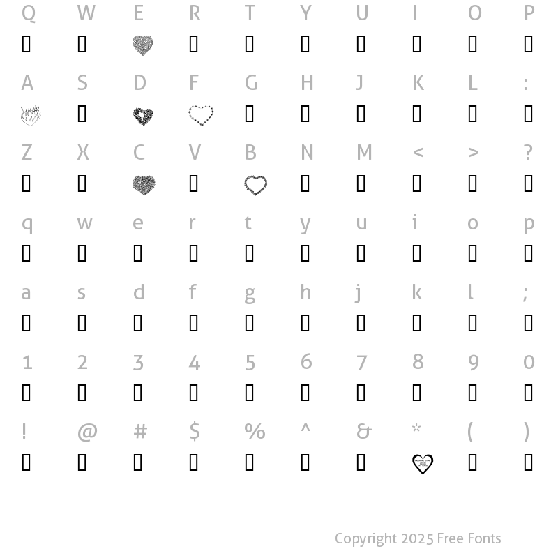 Character Map of KR Valentines 2006 Eight Regular