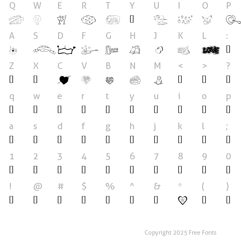 Character Map of KR Valentines 2006 Five Regular