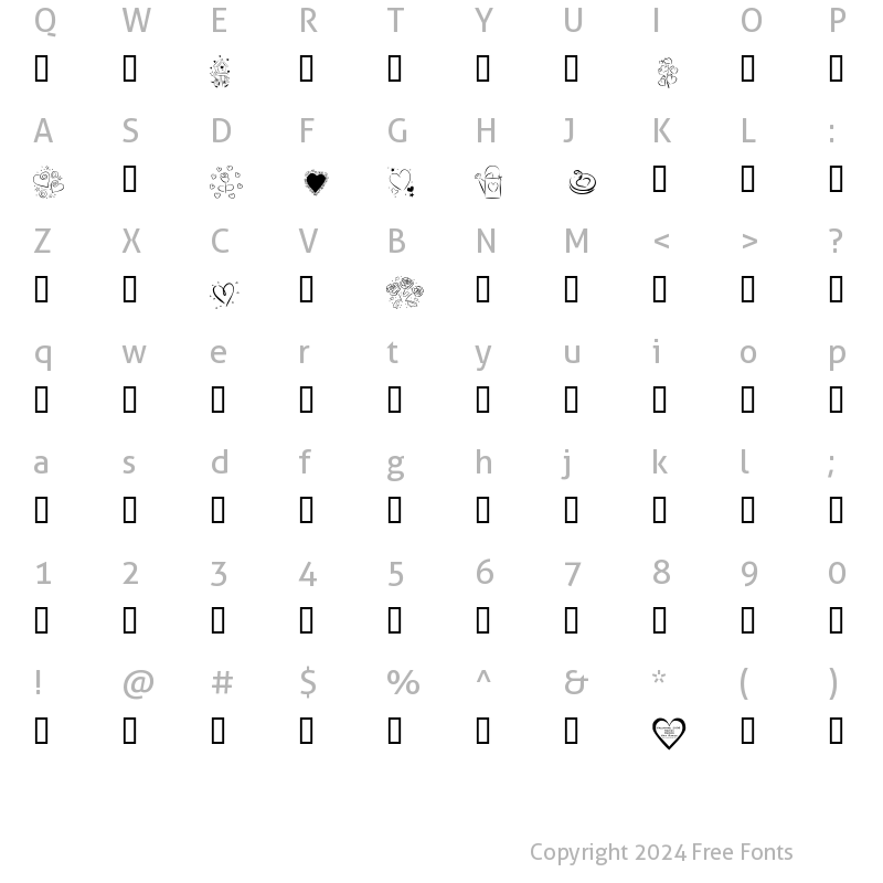 Character Map of KR Valentines 2006 Regular