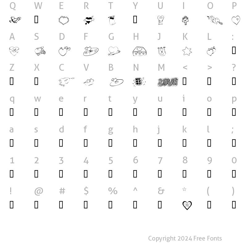 Character Map of KR Valentines 2006 Seven Regular