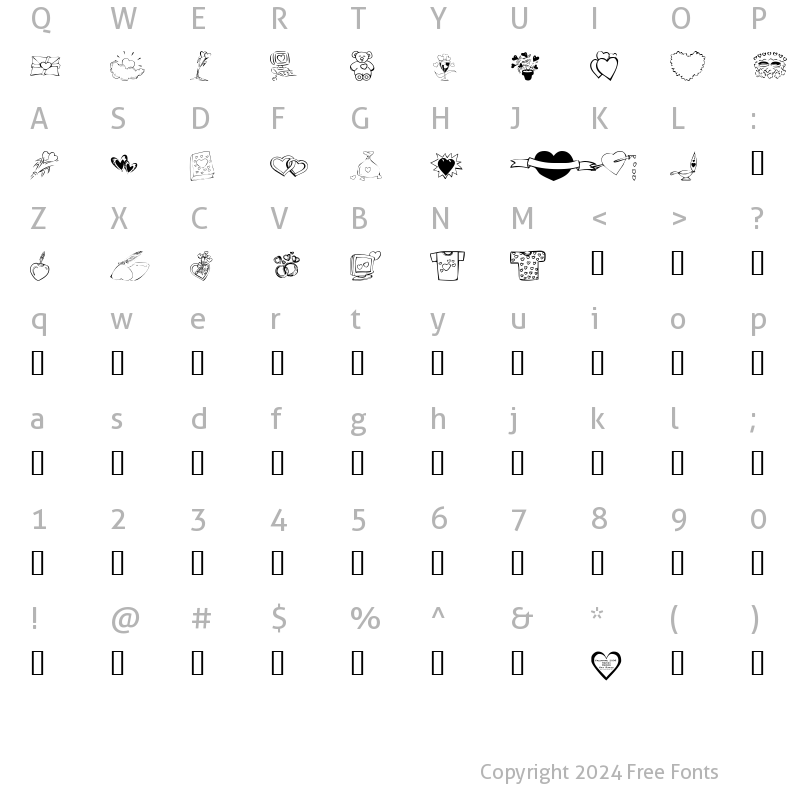 Character Map of KR Valentines 2006 Ten Regular