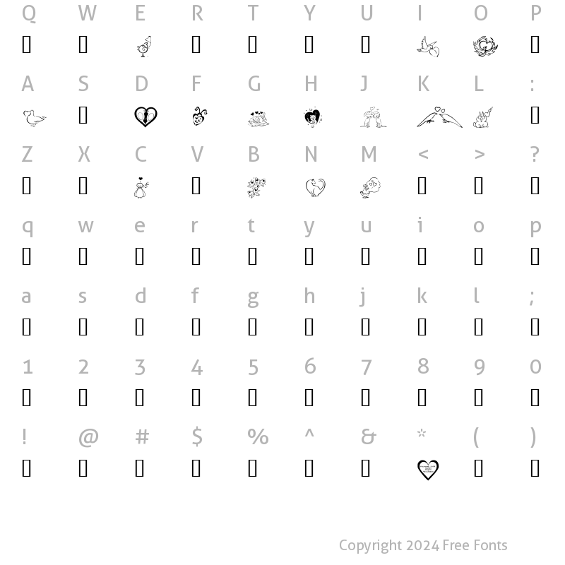 Character Map of KR Valentines 2006 Three Regular