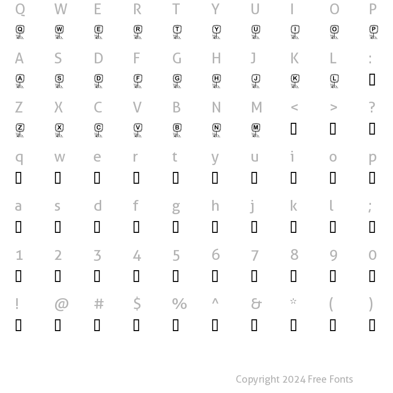 Character Map of KR Washington Regular