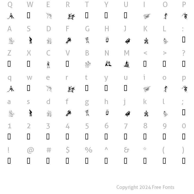 Character Map of KR Winter Sports Regular