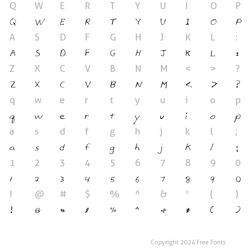 Character Map of KramersHand Regular