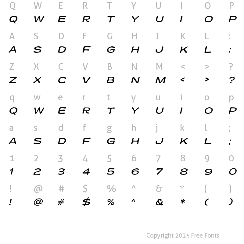 Character Map of Kramtone Slant