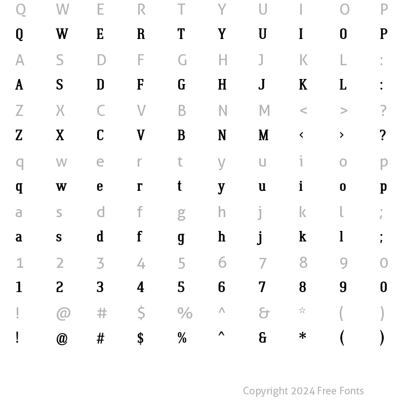 Character Map of Krasivyi Bold