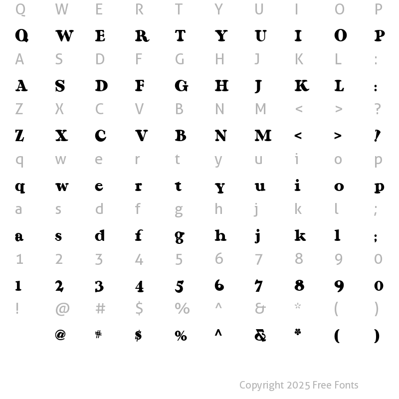 Character Map of Krazy Kracks NF Regular