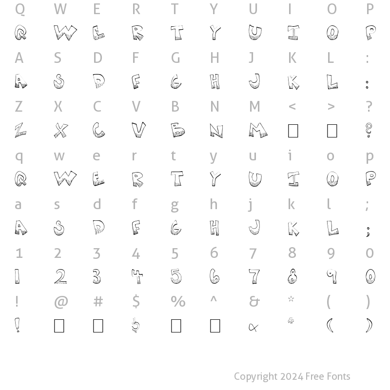 Character Map of KrazyKool Normal