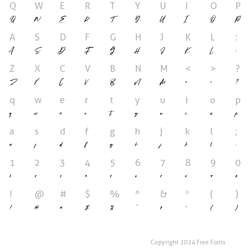 Character Map of Kreatives Regular