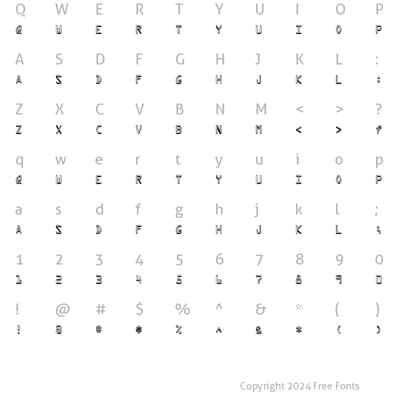 Character Map of Kredit Regular