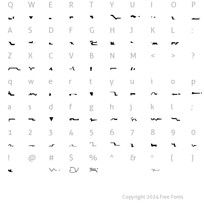 Character Map of Krell Bold