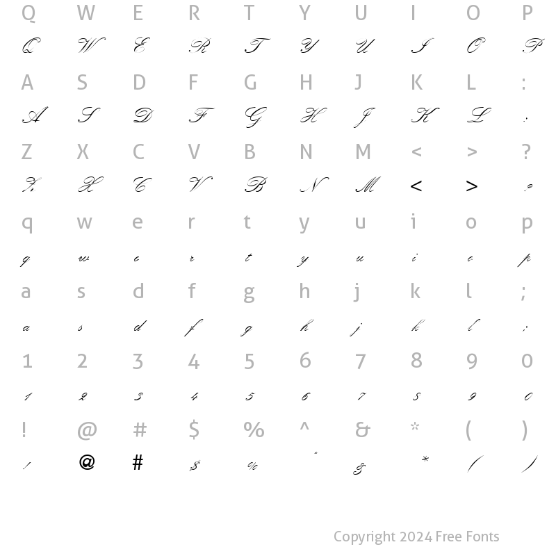 Character Map of KremlinScriptOne Regular