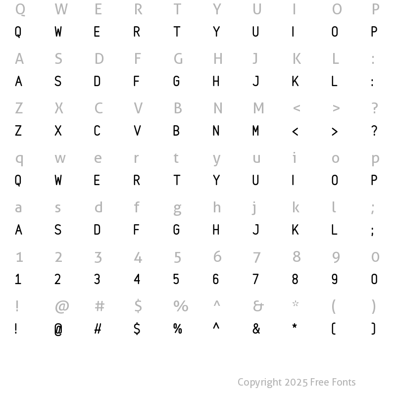 Character Map of Kreotte Regular
