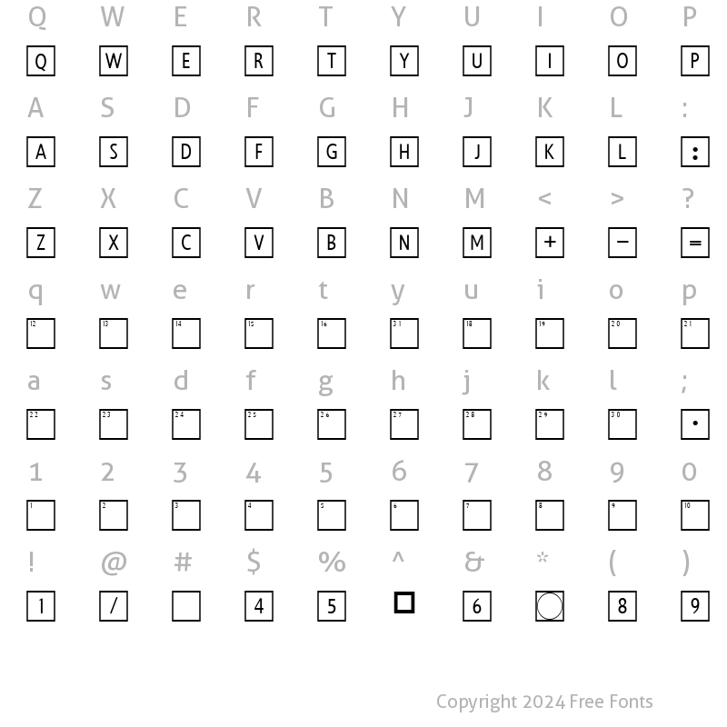 Character Map of KreuzWort Regular