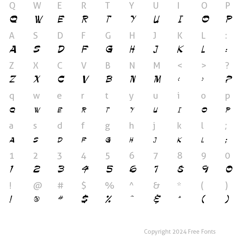 Character Map of Krimpe Regular