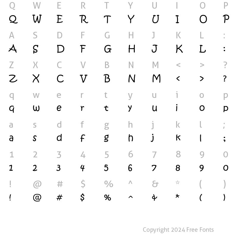 Character Map of Kristen Normal ITC Std Regular