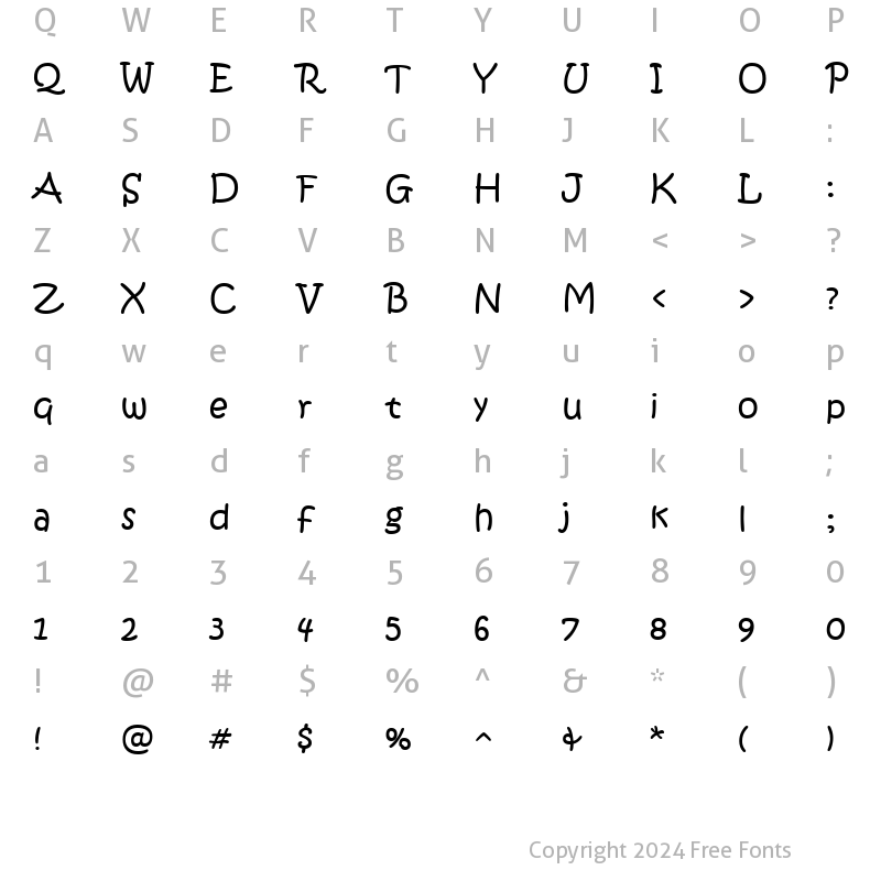 Character Map of Kristen Normal ITC TT Regular