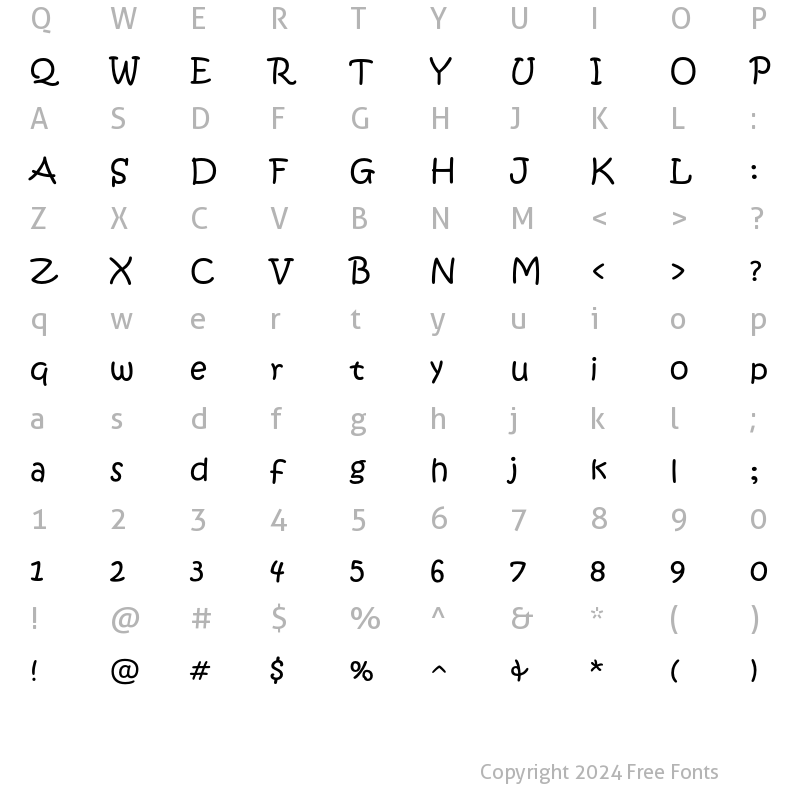 Character Map of KristenITC Regular