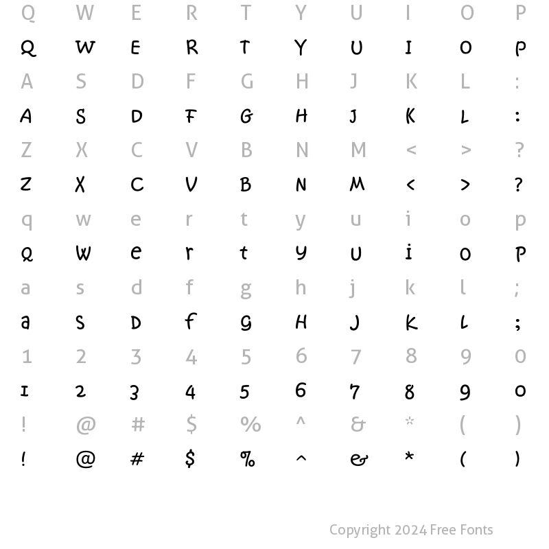 Character Map of KristenNotSoITC Regular