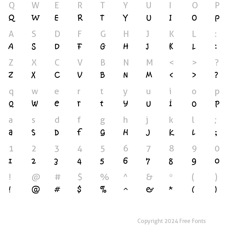 Character Map of KristenNotSoITC Roman