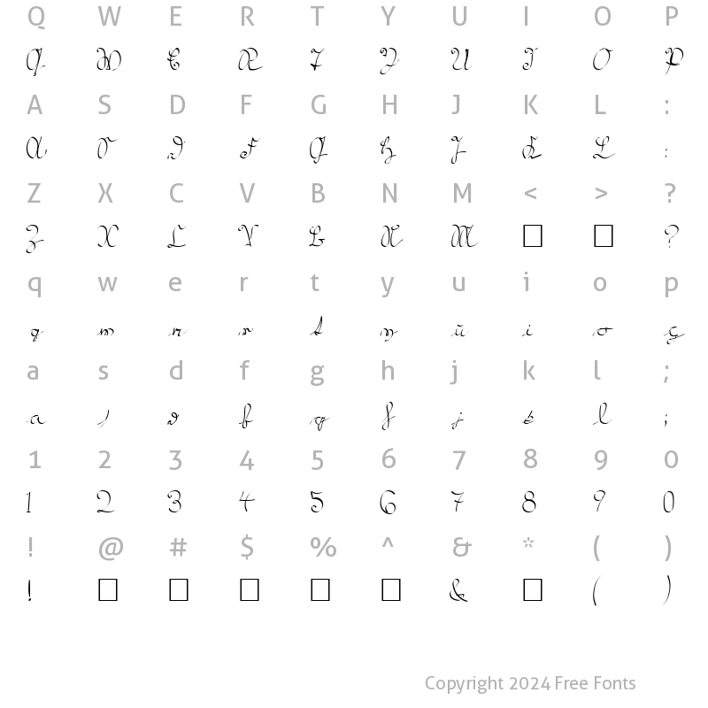 Character Map of Kroeburn Regular