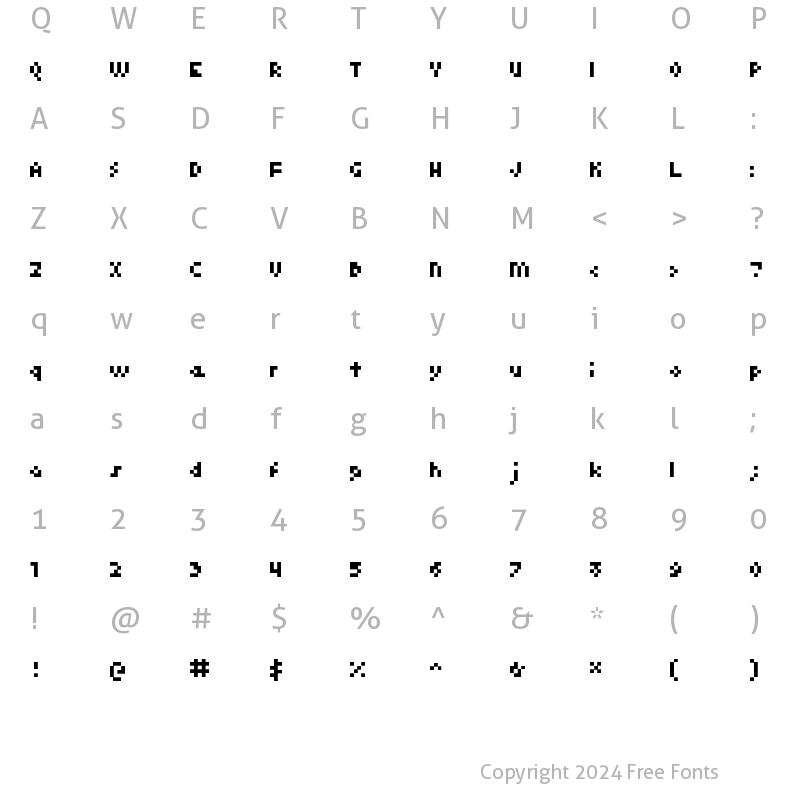 Character Map of kroeger 04_55 Regular