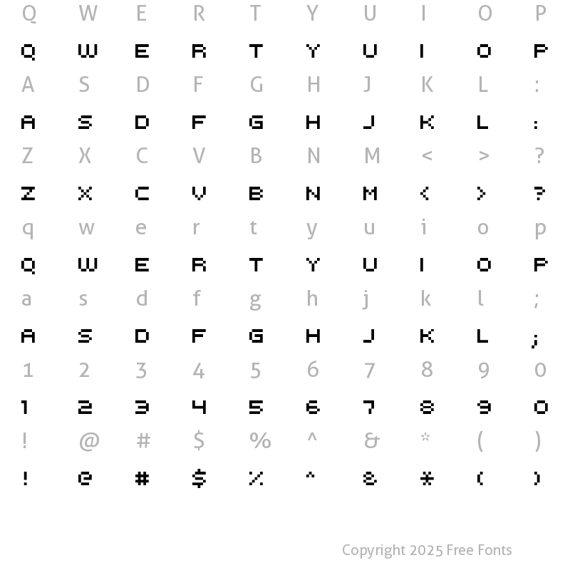 Character Map of kroeger 0854 Regular