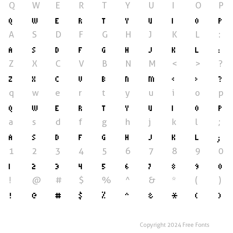 Character Map of kroeger 0857 Regular