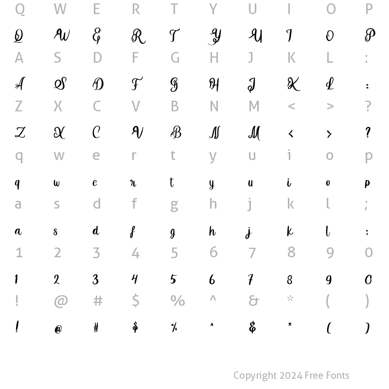 Character Map of Krofin Regular