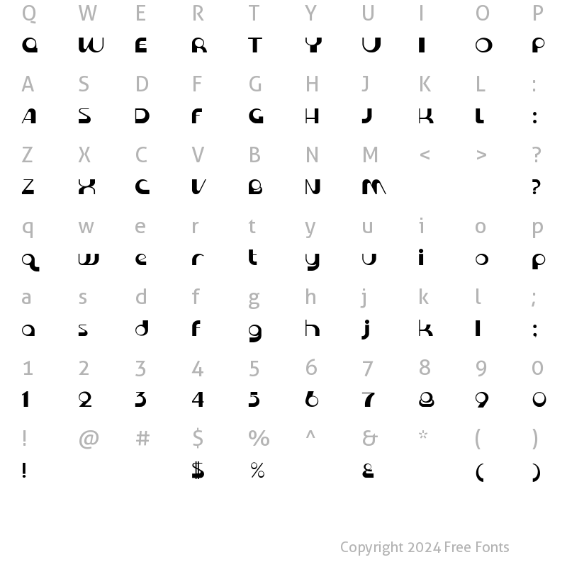 Character Map of Krome normal