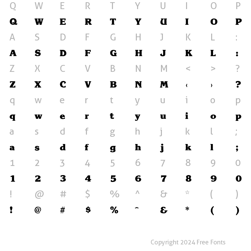 Character Map of Krone ExtraBold