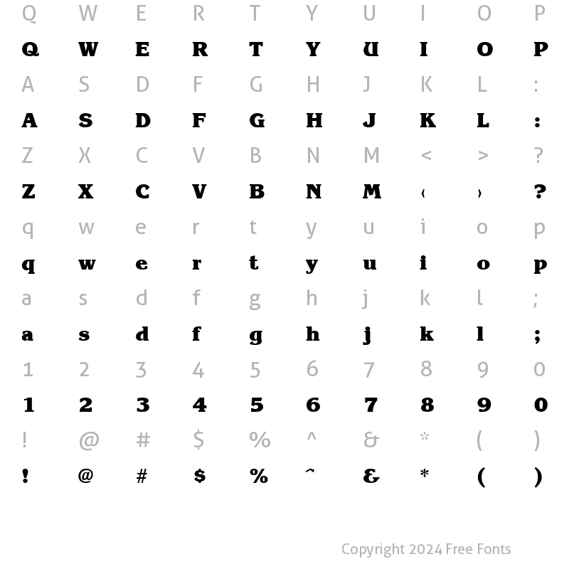 Character Map of Krone ExtraBold Regular