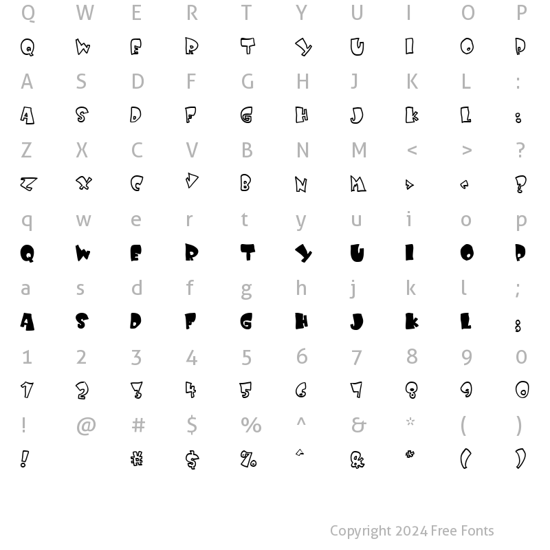 Character Map of Kruffy Regular