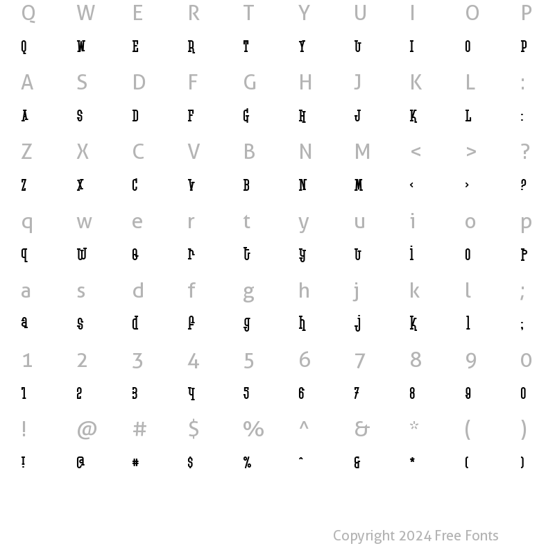 Character Map of Krupke Regular