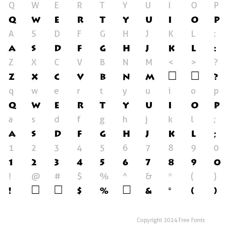 Character Map of KryptaBold Regular