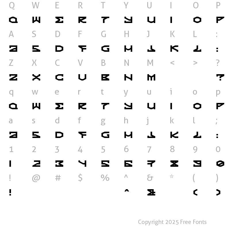 Character Map of Kryptic Regular