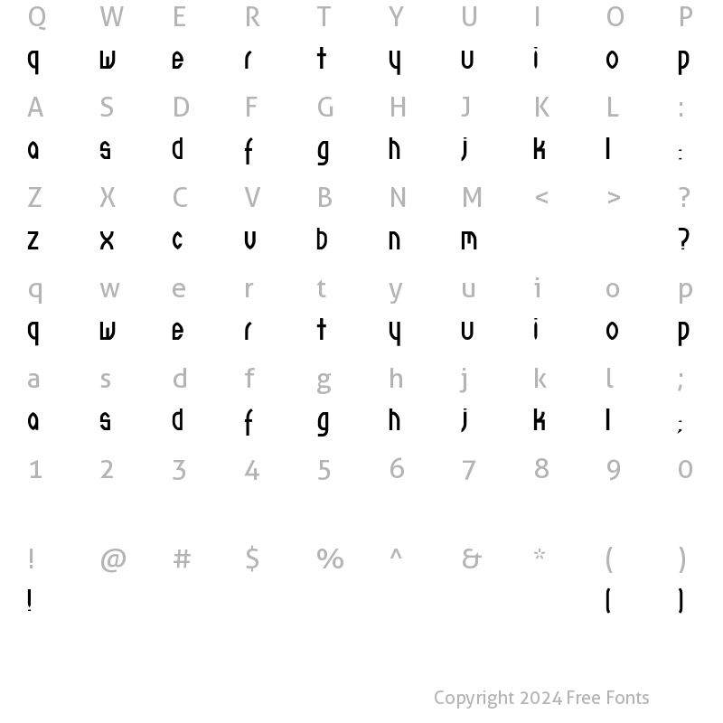 Character Map of Kryptonic Regular