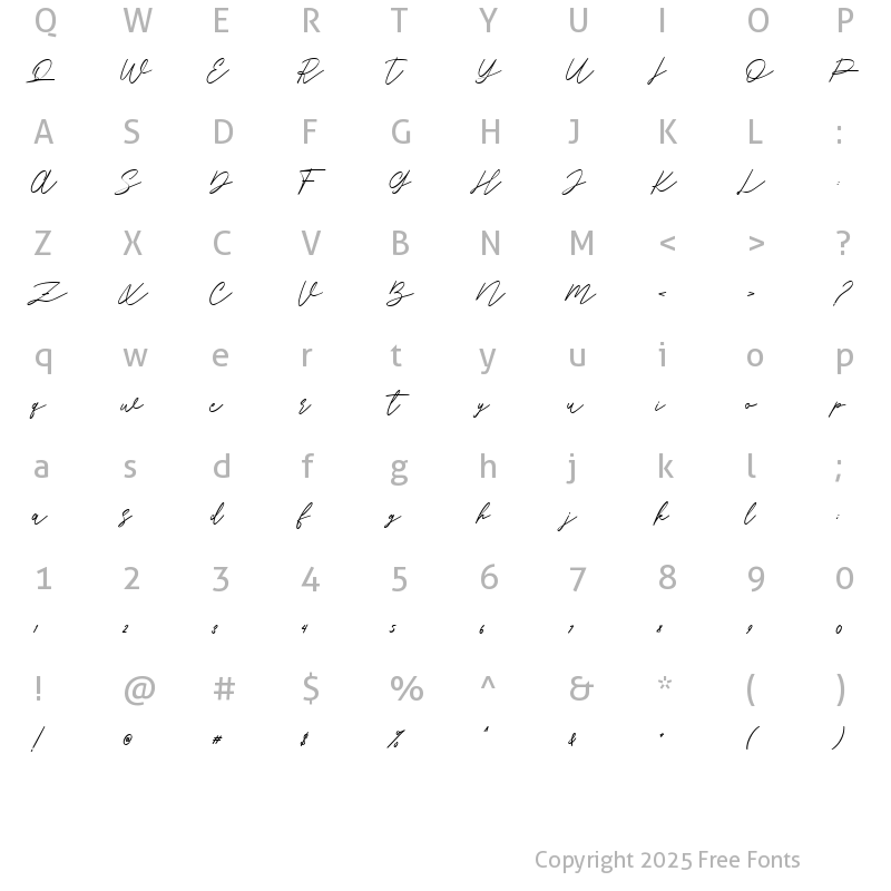 Character Map of Krysttal Spears alt Regular