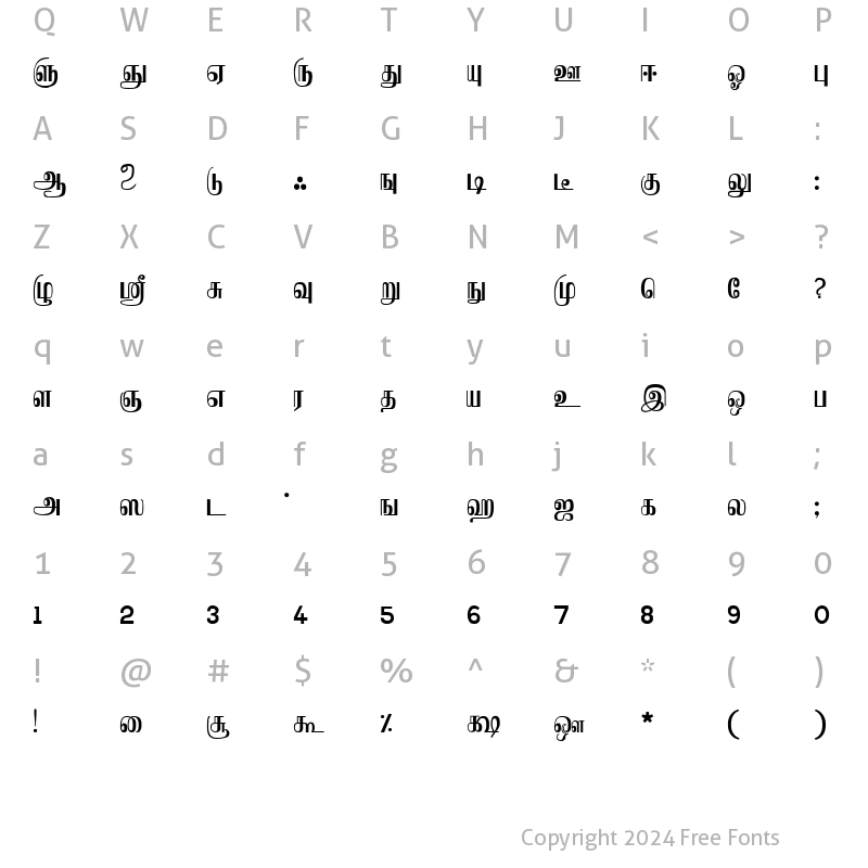 Character Map of KS_Kamban Normal