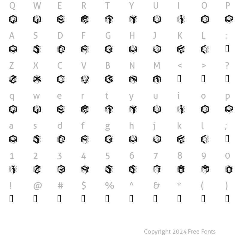 Character Map of Kubic's Rube Regular