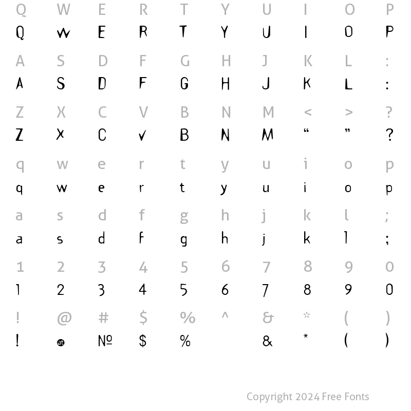 Character Map of Kubota Medium