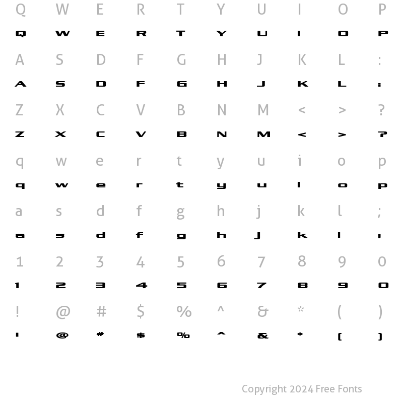 Character Map of Kubra_Bold Kubra_Bold