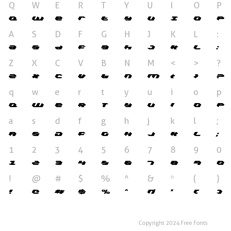 Character Map of Kubrick Condensed Condensed