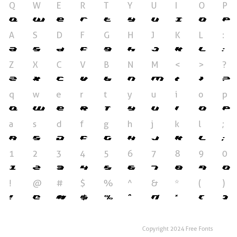 Character Map of Kubrick  Condensed Light Condensed Light