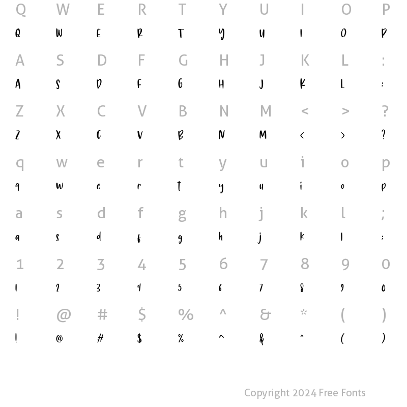 Character Map of Kudofun Regular