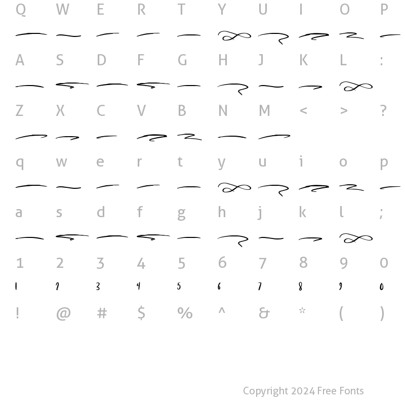 Character Map of Kudofun Swash Regular