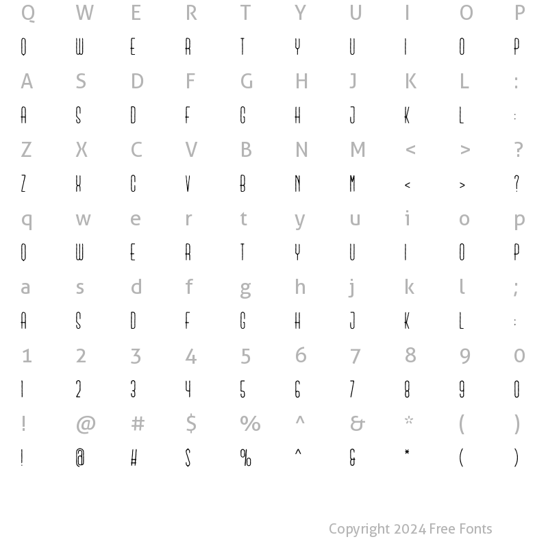 Character Map of Kumachi Regular