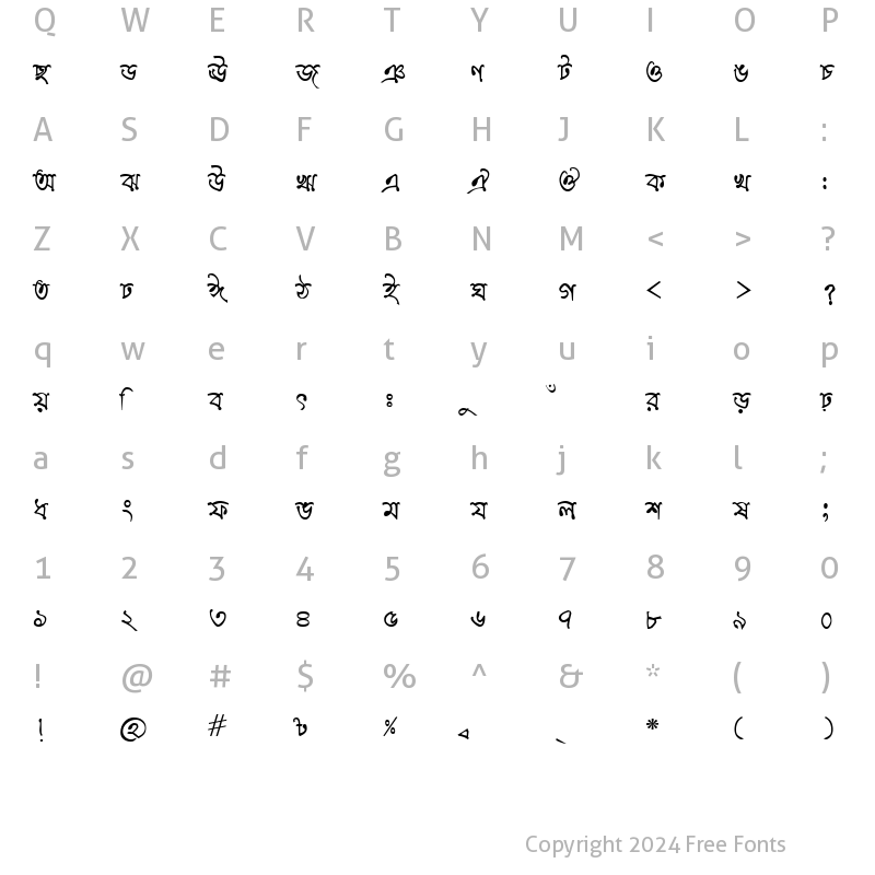 Character Map of KumarkhaliMJ Regular